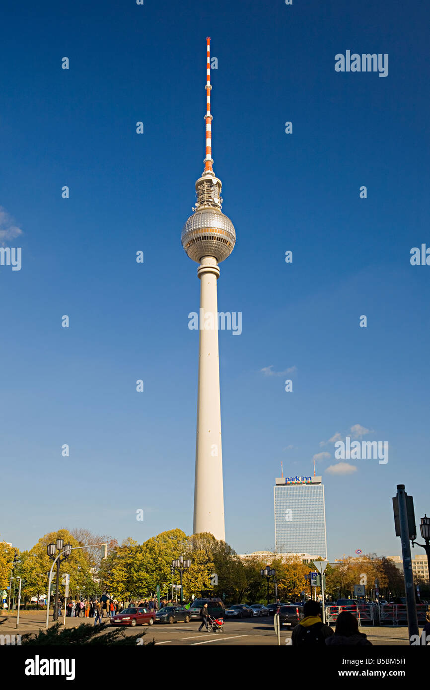 Tour de télévision Fernsehturm Berlin Allemagne Banque D'Images