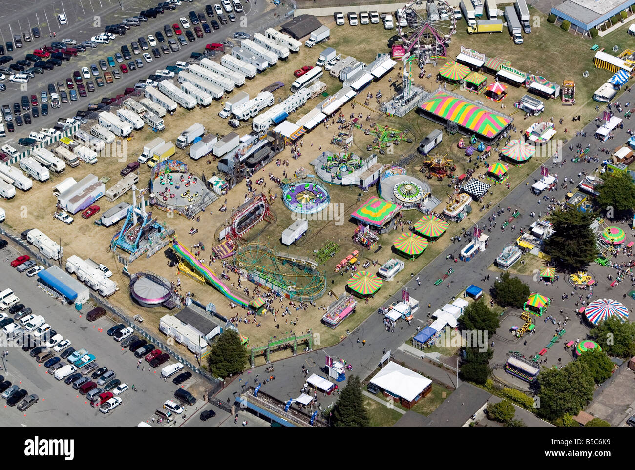 Vue aérienne au-dessus de Sonoma Marin County Fair Petaluma en Californie Banque D'Images