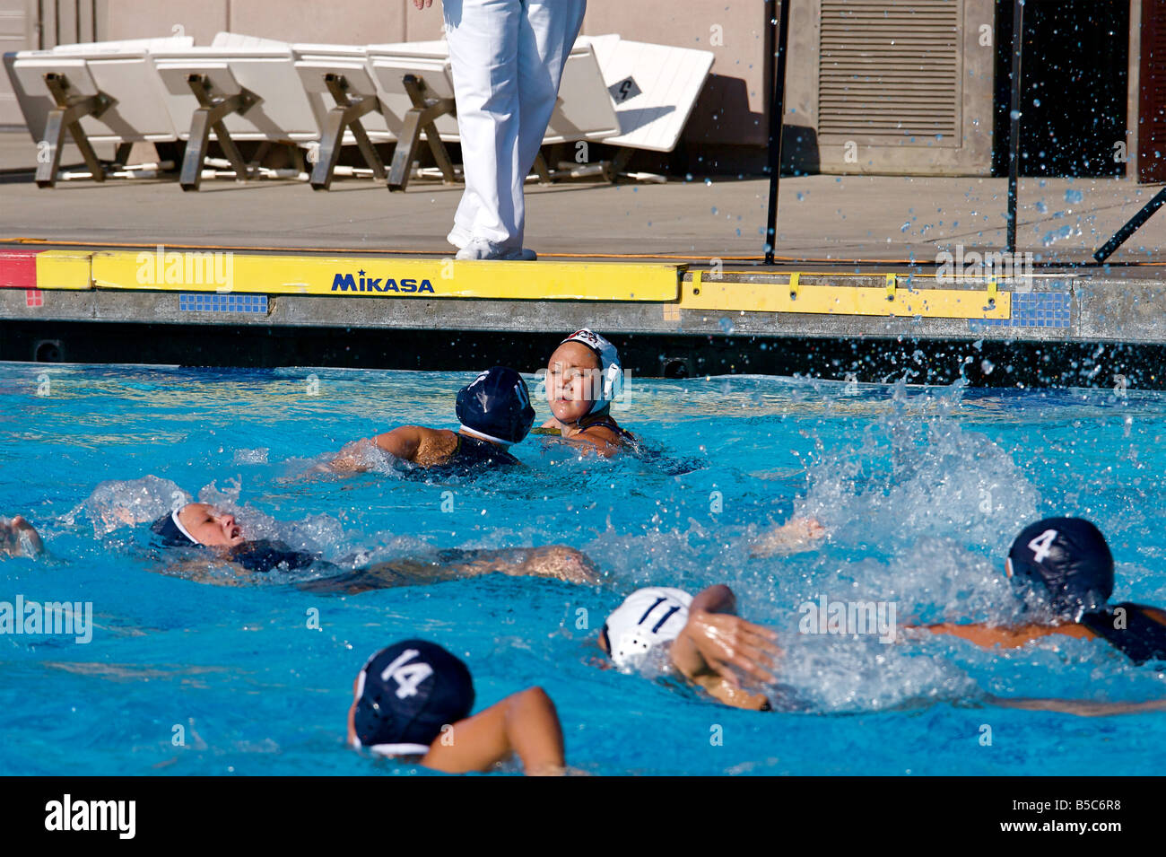 RIVERSIDE CA Avril 2008 Université baptiste de Californie womens match de water-polo Banque D'Images
