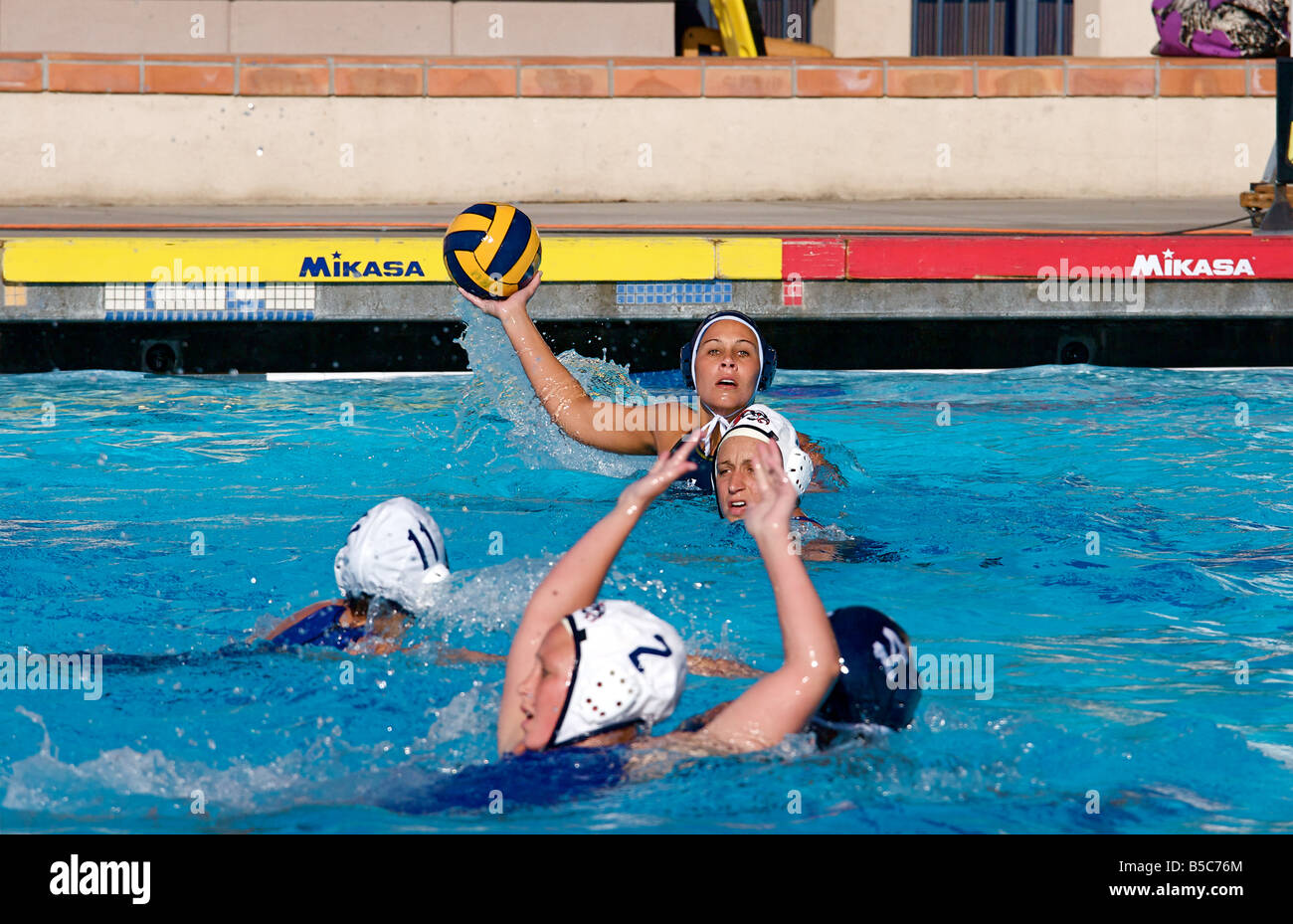 RIVERSIDE CA Avril 2008 Université baptiste de Californie womens match de water-polo Banque D'Images