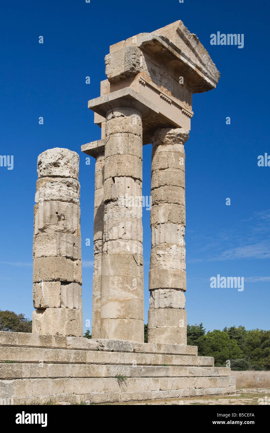 Ancienne Acropole, île de Rhodes, Grèce Banque D'Images