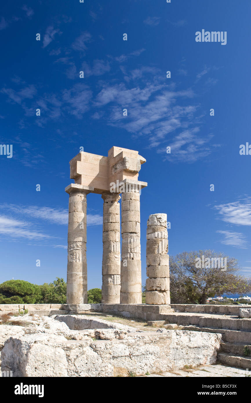 Ancienne Acropole, île de Rhodes, Grèce Banque D'Images
