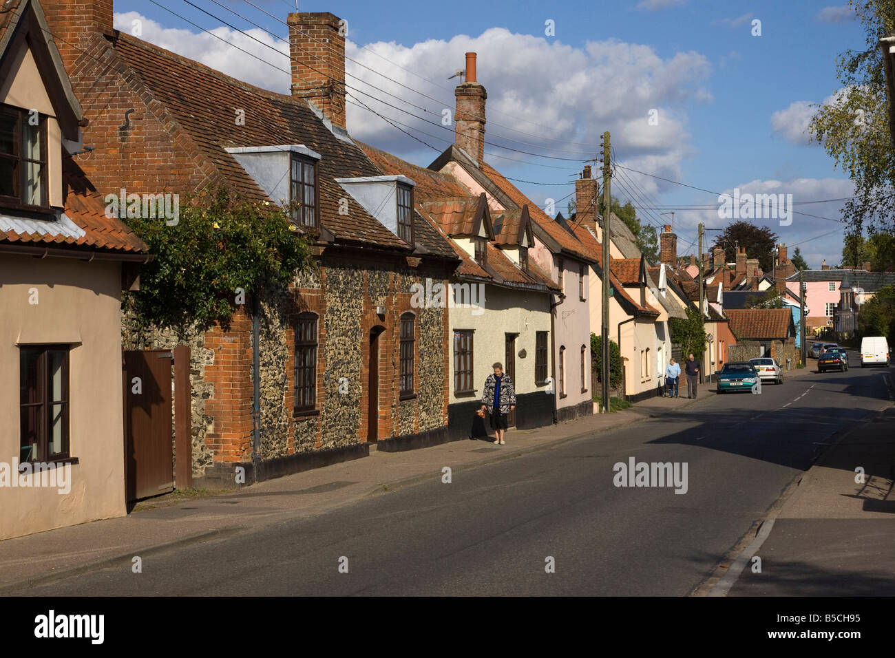 Street à Rickinghall village de Suffolk UK Banque D'Images