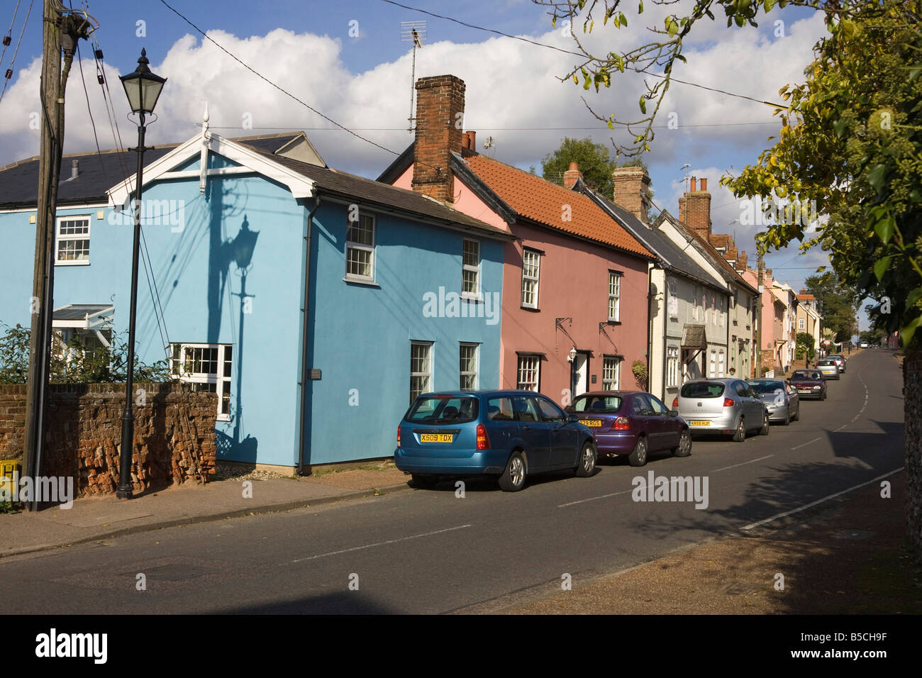Street à Rickinghall village de Suffolk UK Banque D'Images