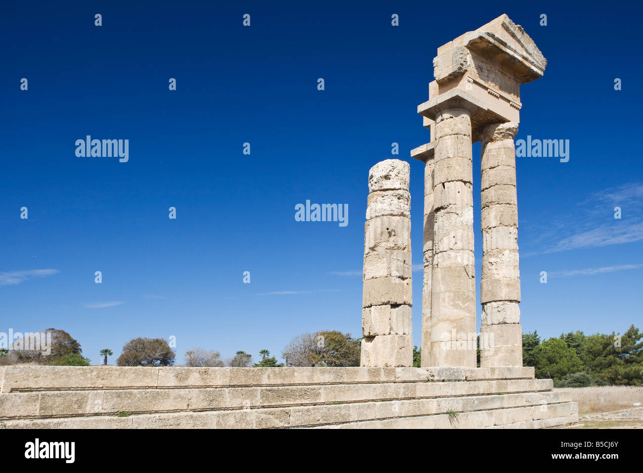 Ancienne Acropole, île de Rhodes, Grèce Banque D'Images Ancienne Acropole, île de Rhodes, Grèce Banque D'Images