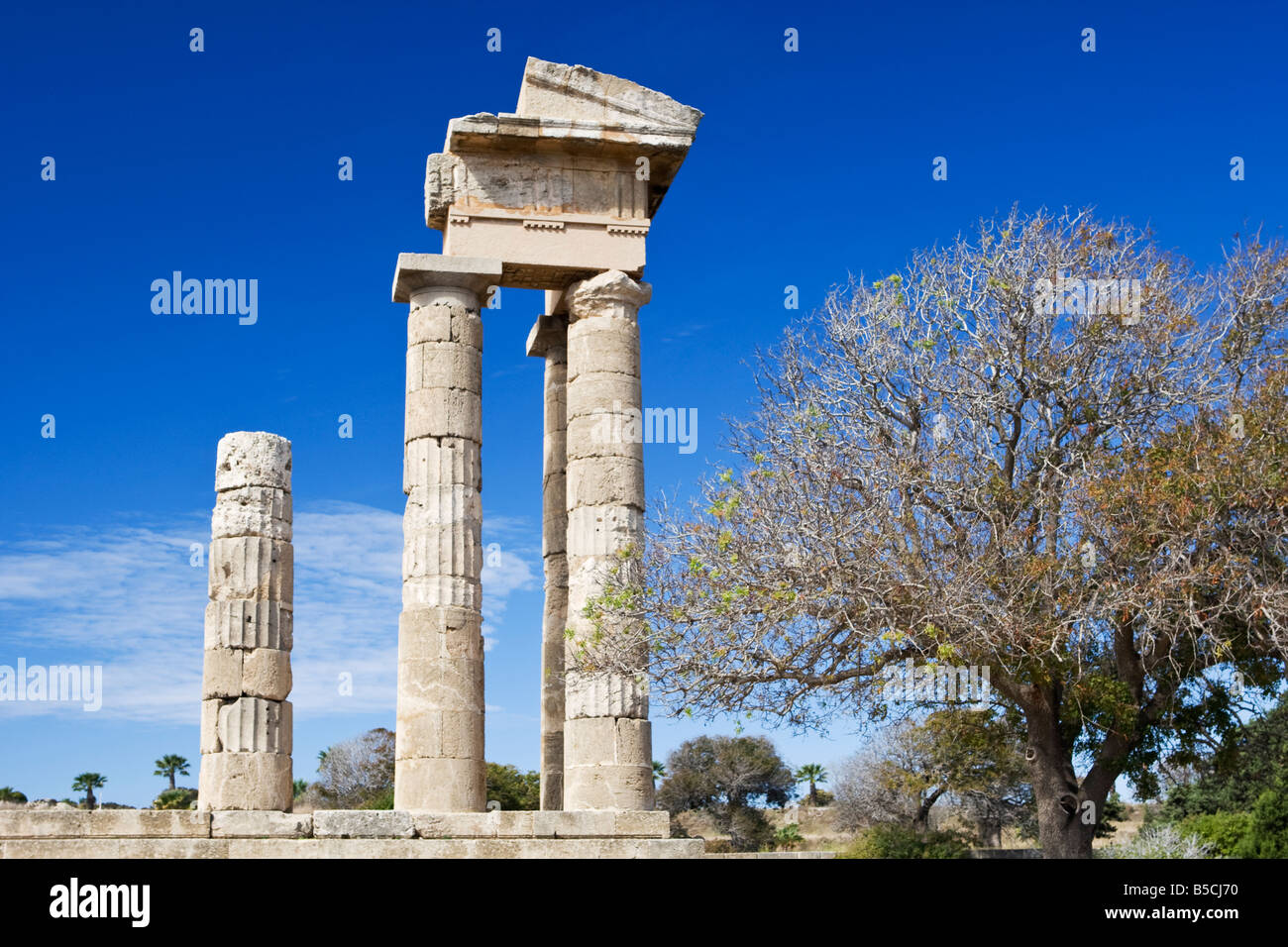 Ancienne Acropole, île de Rhodes, Grèce Banque D'Images Ancienne Acropole, île de Rhodes, Grèce Banque D'Images