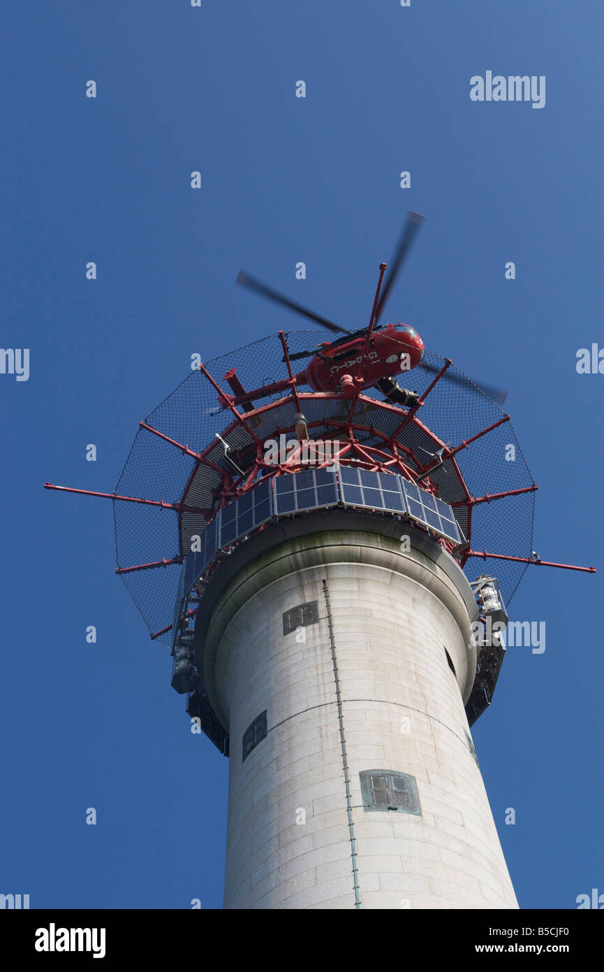 La chute de l'hélicoptère à lighthouse fournitures Banque D'Images