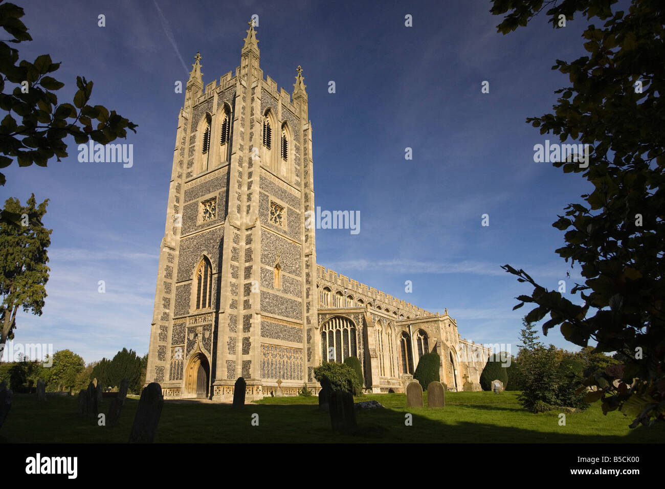 L'église Holy Trinity à long Melford, Suffolk, UK Banque D'Images