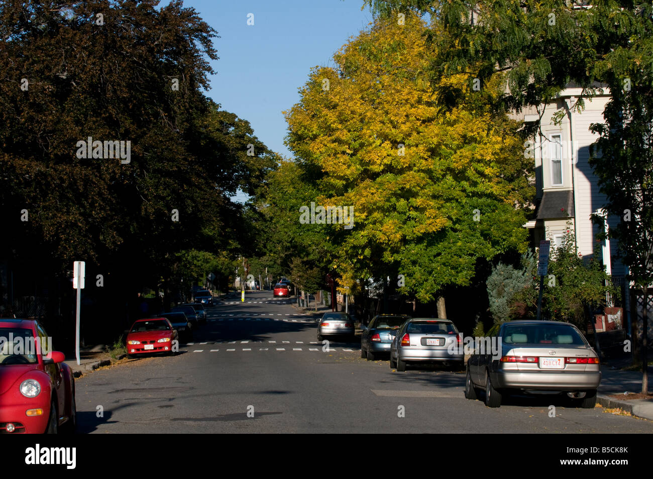 Stret résidentiel Somerville MA USA Banque D'Images