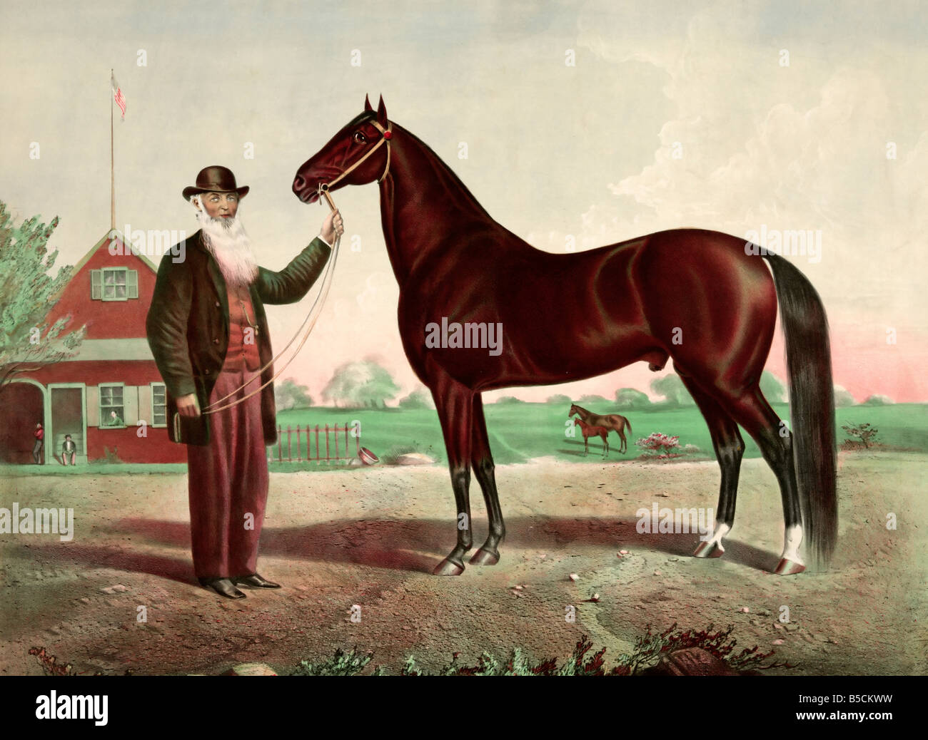 Imprimer de l'Hambletonian, célèbre cheval de course Banque D'Images