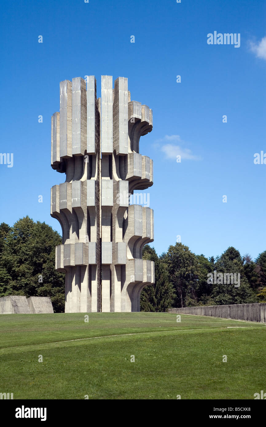 Bosnie Monument Mémorial Mrakovica dédié au milliers de patriotes locaux qui sont tombés dans la bataille de Kozara dans WWII Banque D'Images
