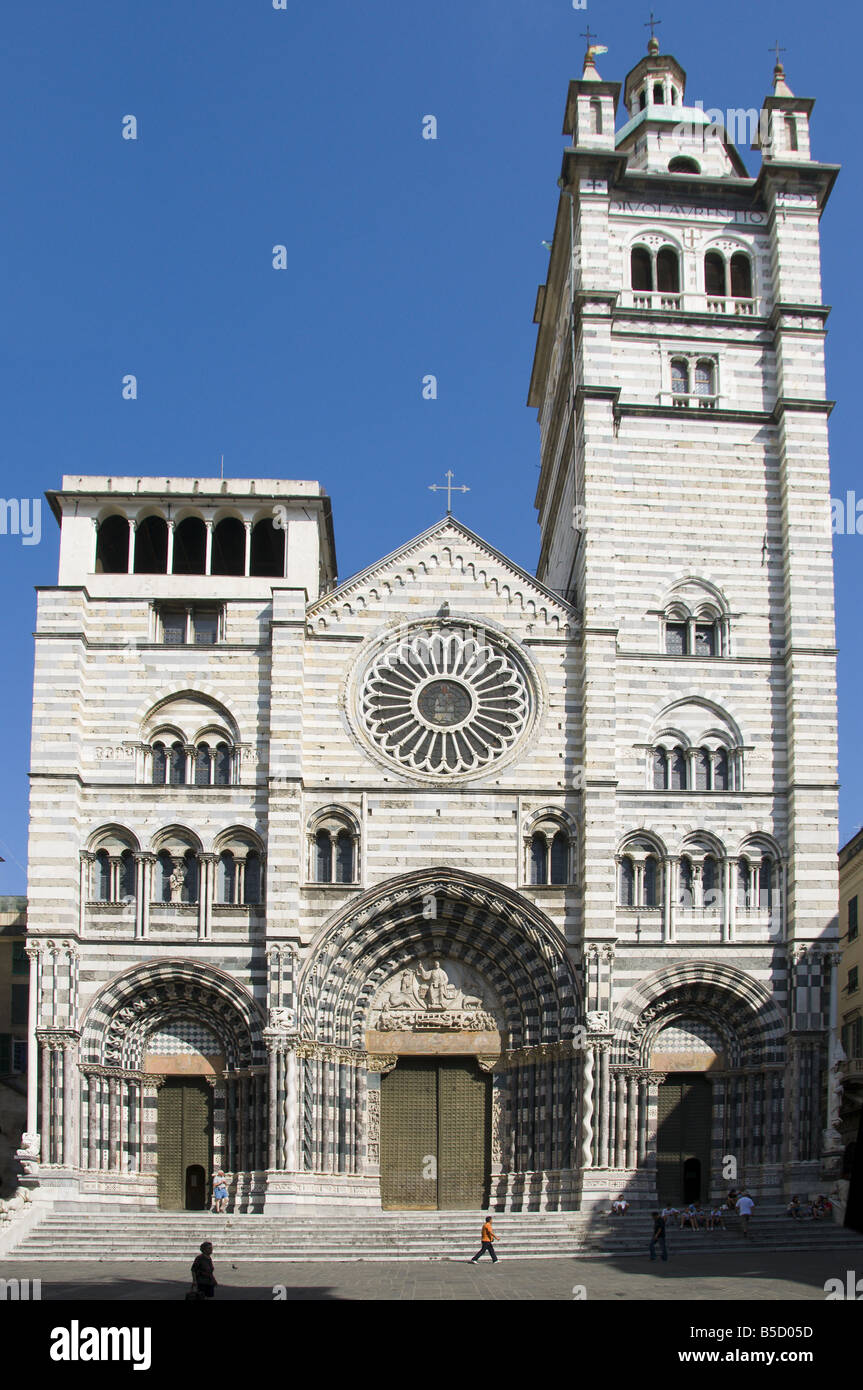 Cattedrale di San Lorenzo Gênes Ligurie Italie Banque D'Images