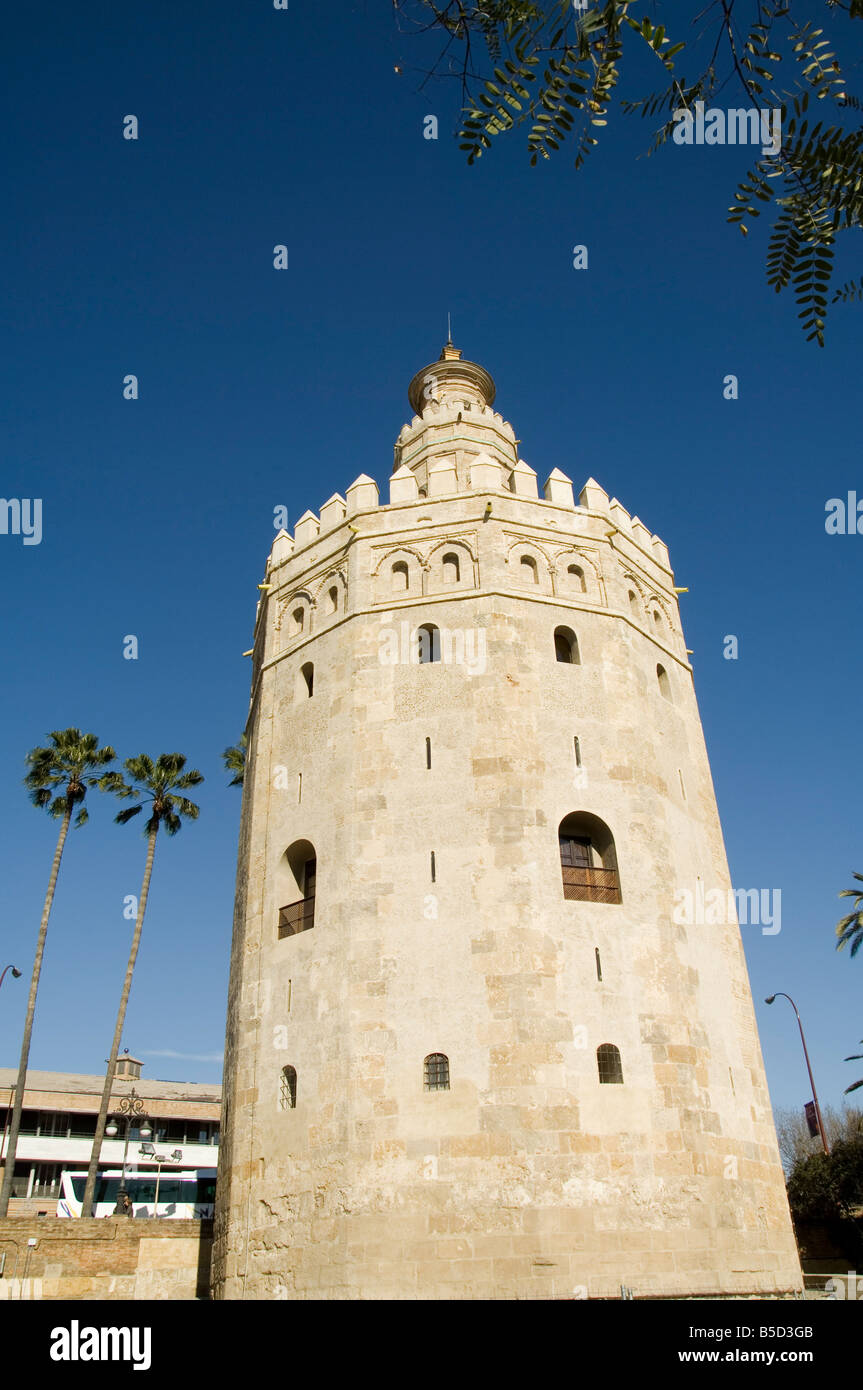La Torre del Oro, le quartier d'El Arenal, Séville, Andalousie, Espagne, Europe Banque D'Images
