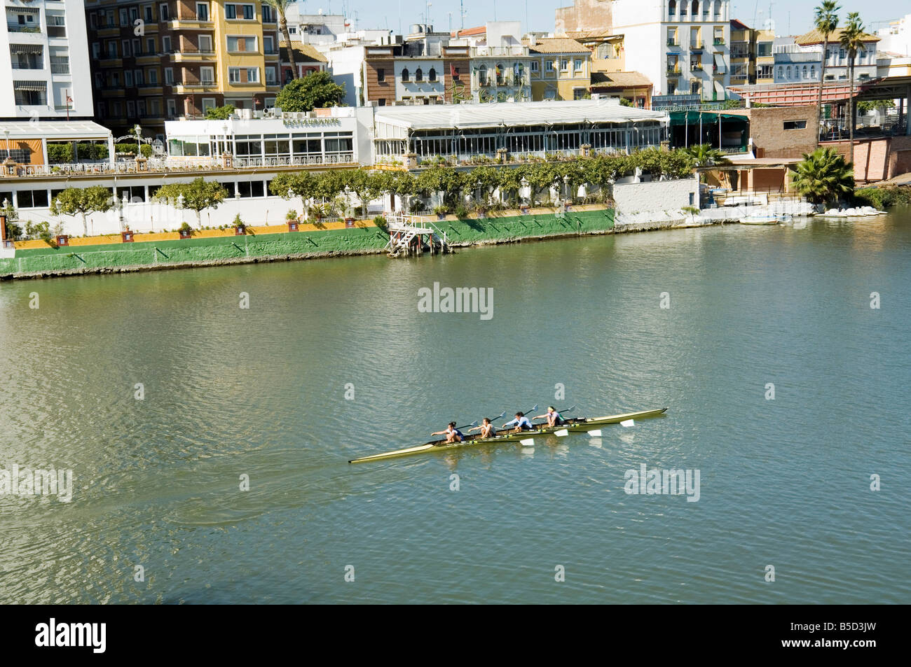 Le quartier de Triana et la rivière Rio Guadalquivir, Séville, Andalousie, Espagne, Europe Banque D'Images