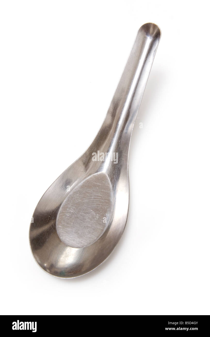 Cuillère chinoise isolated on a white background studio Banque D'Images