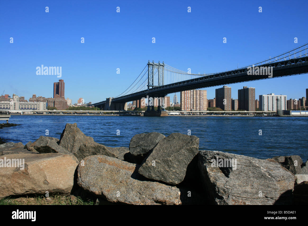 Pont, ville, campagne, littoral, Orient, monument, manhattan, nouveau, rivière, rocher, rocheux, rivage, rive, span, le transport, l'urba Banque D'Images