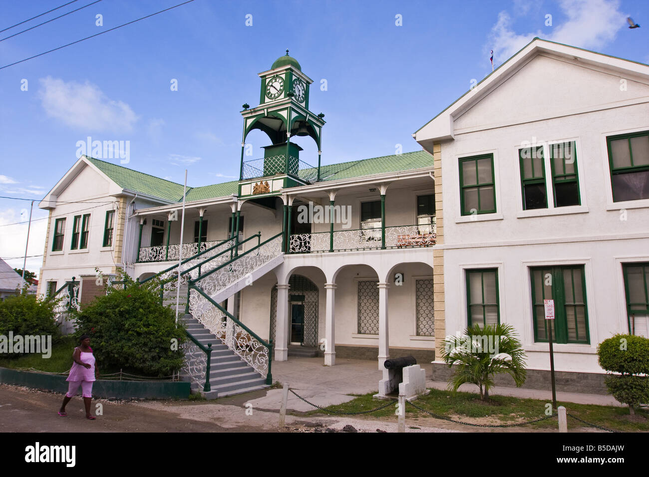 BELIZE CITY BELIZE Court House sur Regent Street Banque D'Images