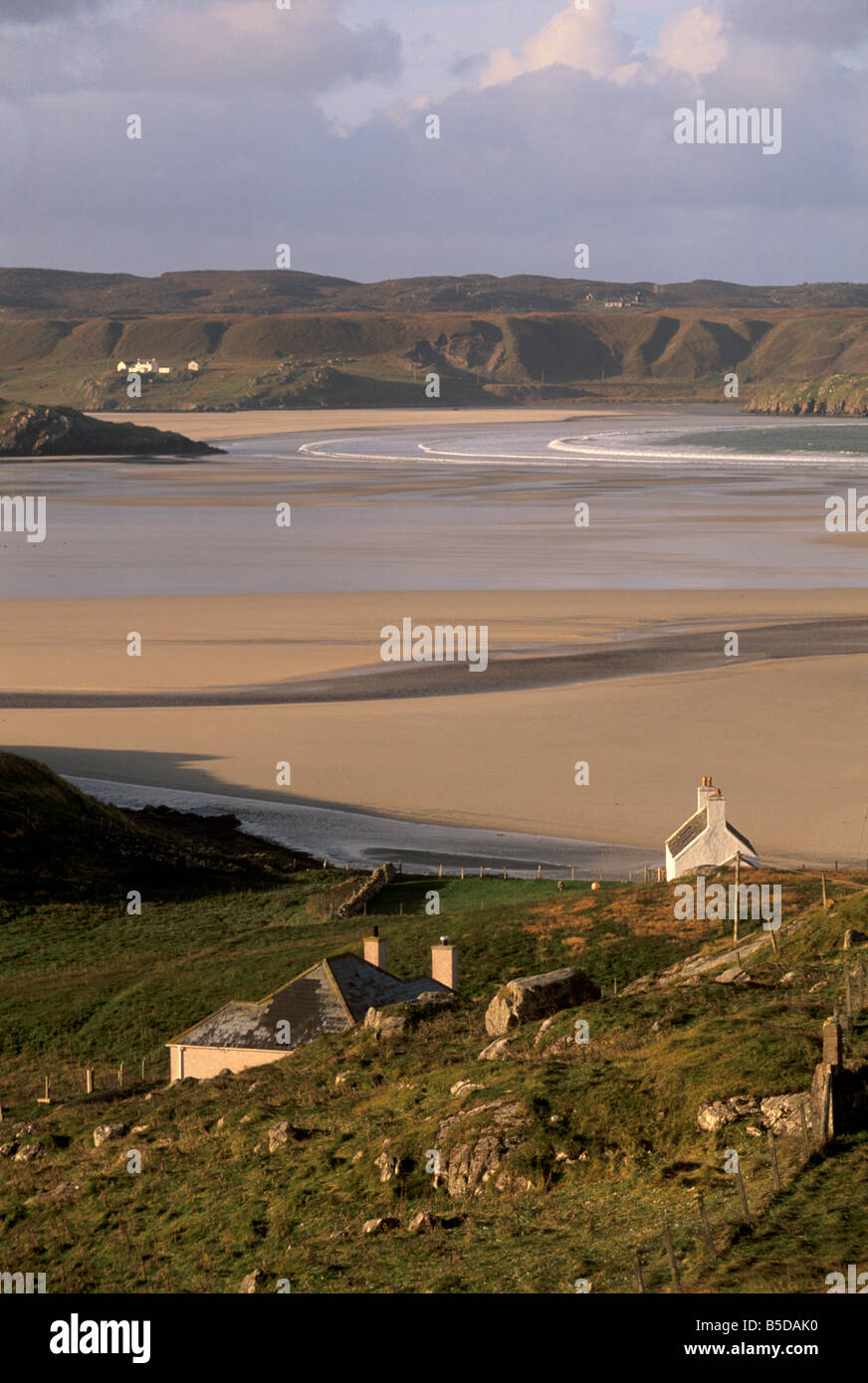 Uig sands Traigh (Chapadail), à partir de la zone de marée près de Timsgarry, Isle Of Lewis, Hébrides extérieures, en Écosse, de l'Europe Banque D'Images