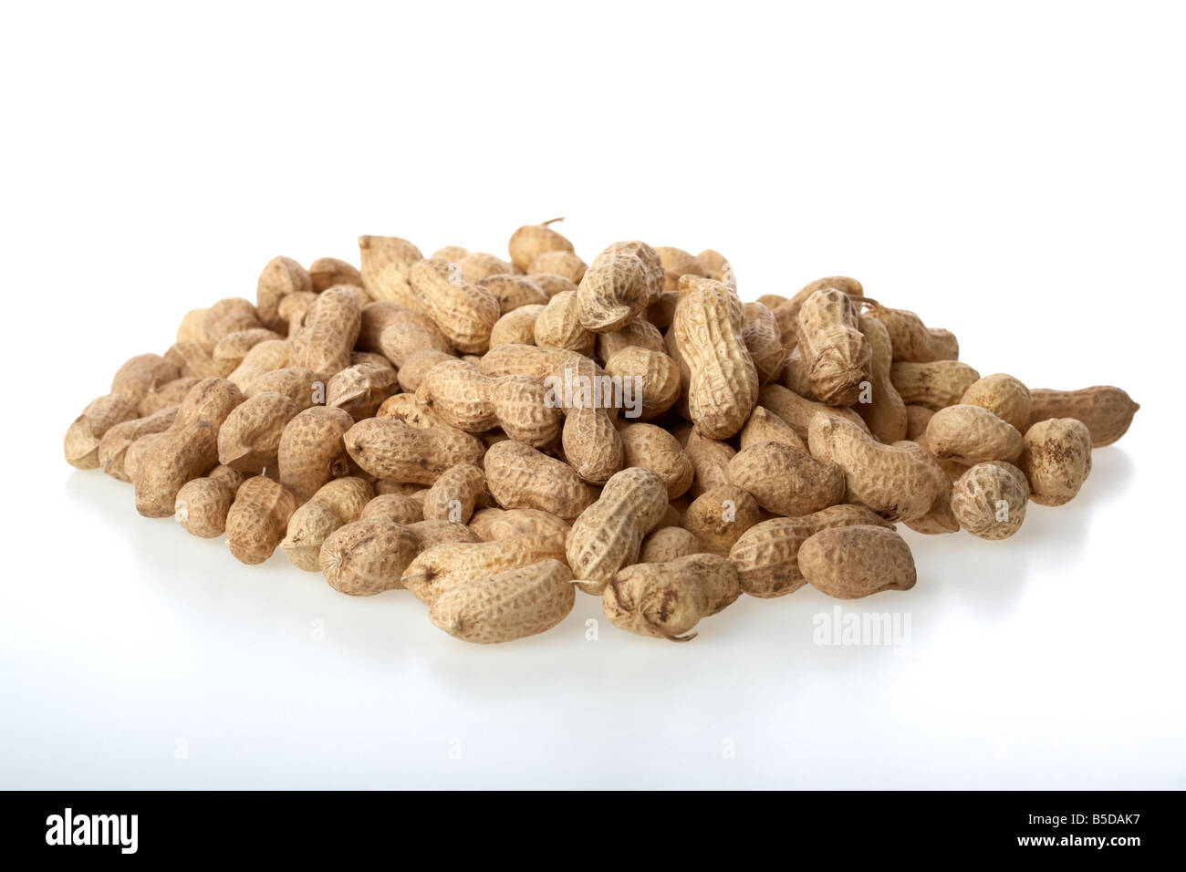 Tas d'arachides dans leurs coquilles Banque D'Images