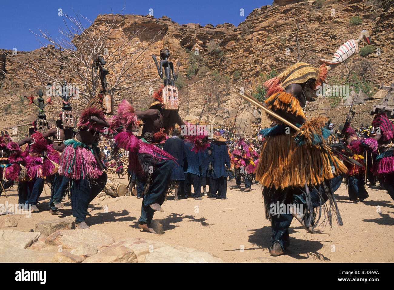 Elk150 2605 Tireli Mali Pays Dogon masques dogon dance Banque D'Images