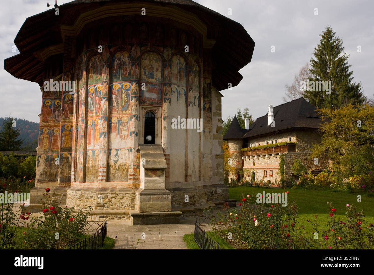 Le sud de la Bucovine monastère peint Moldovita Roumanie du nord Banque D'Images
