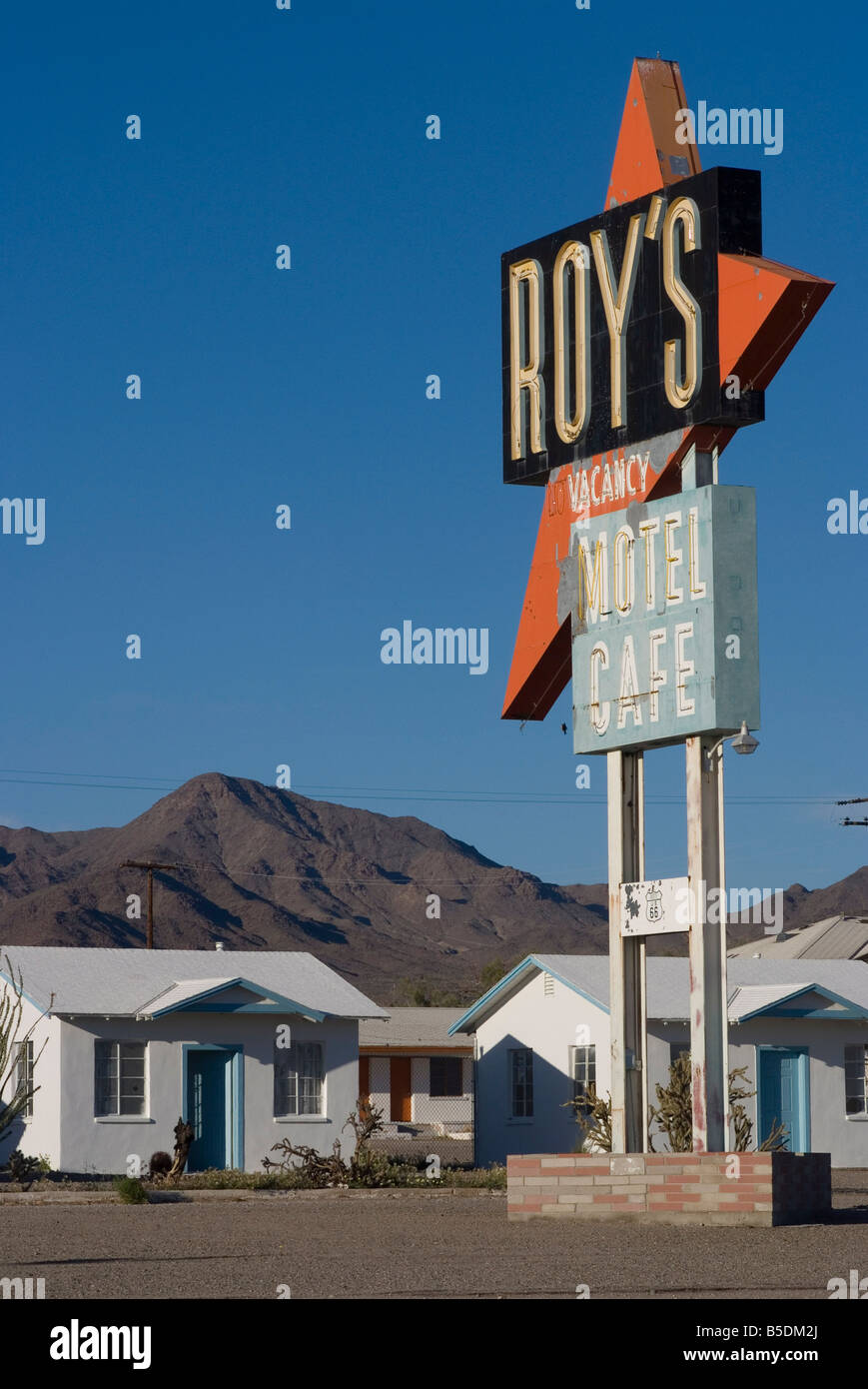 Vieux motel sign, motel est maintenant disparu, Amboy, CALIFORNIE, ÉTATS UNIS, Amérique du Nord Banque D'Images