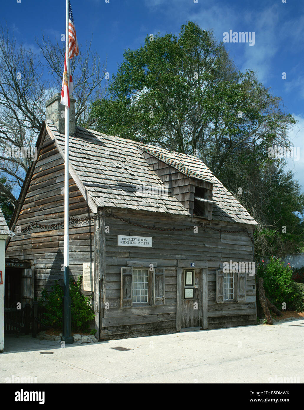 En bois la plus ancienne maison d'école dans le pays St Augustine Florida Etats-unis d'Amérique Amérique du Nord Banque D'Images