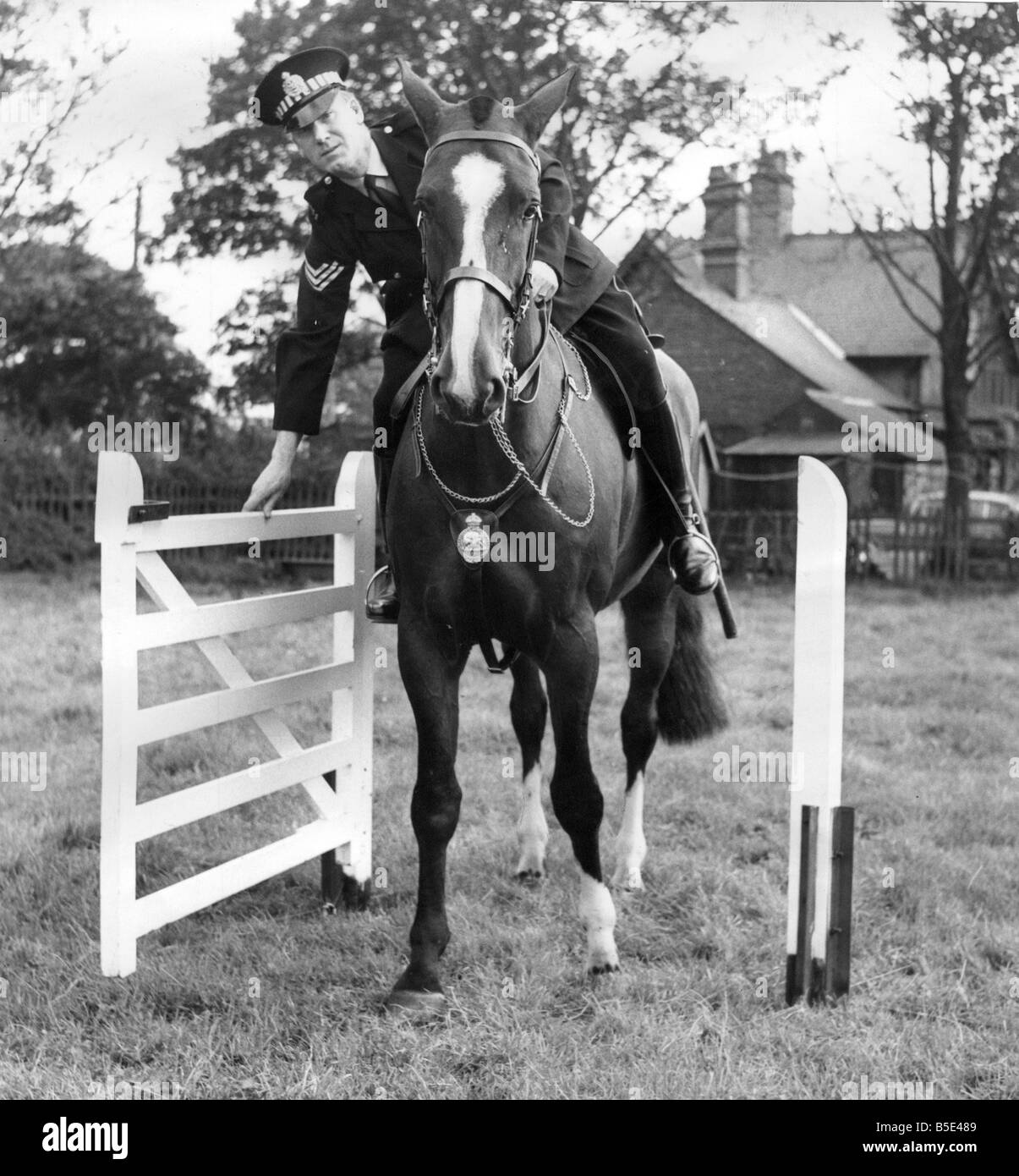 Le sergent de police Tom Rorison à bord de son cheval police Prince Banque D'Images