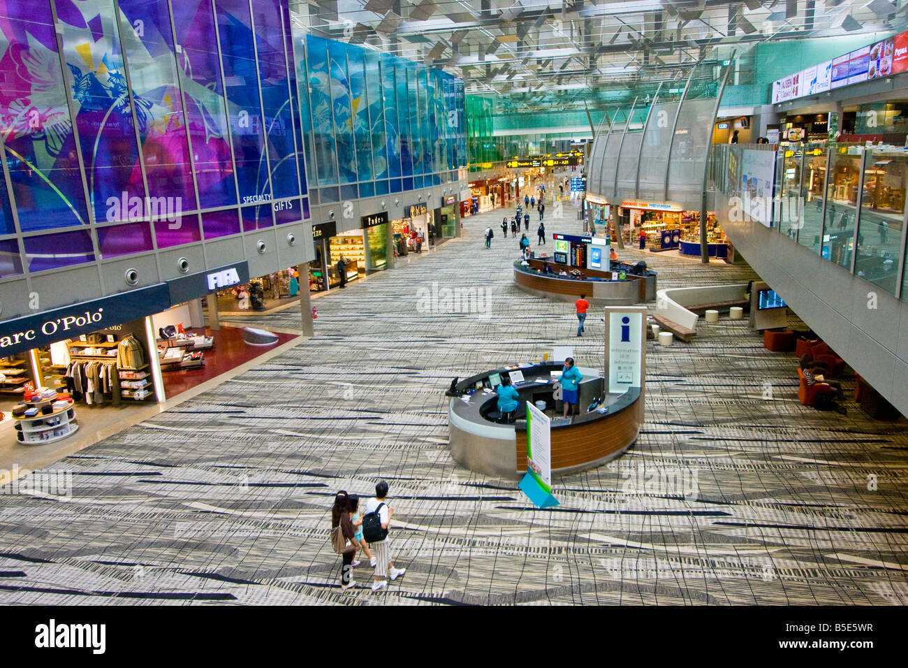 La borne 3 de l'Aéroport International de Changi à Singapour Banque D'Images
