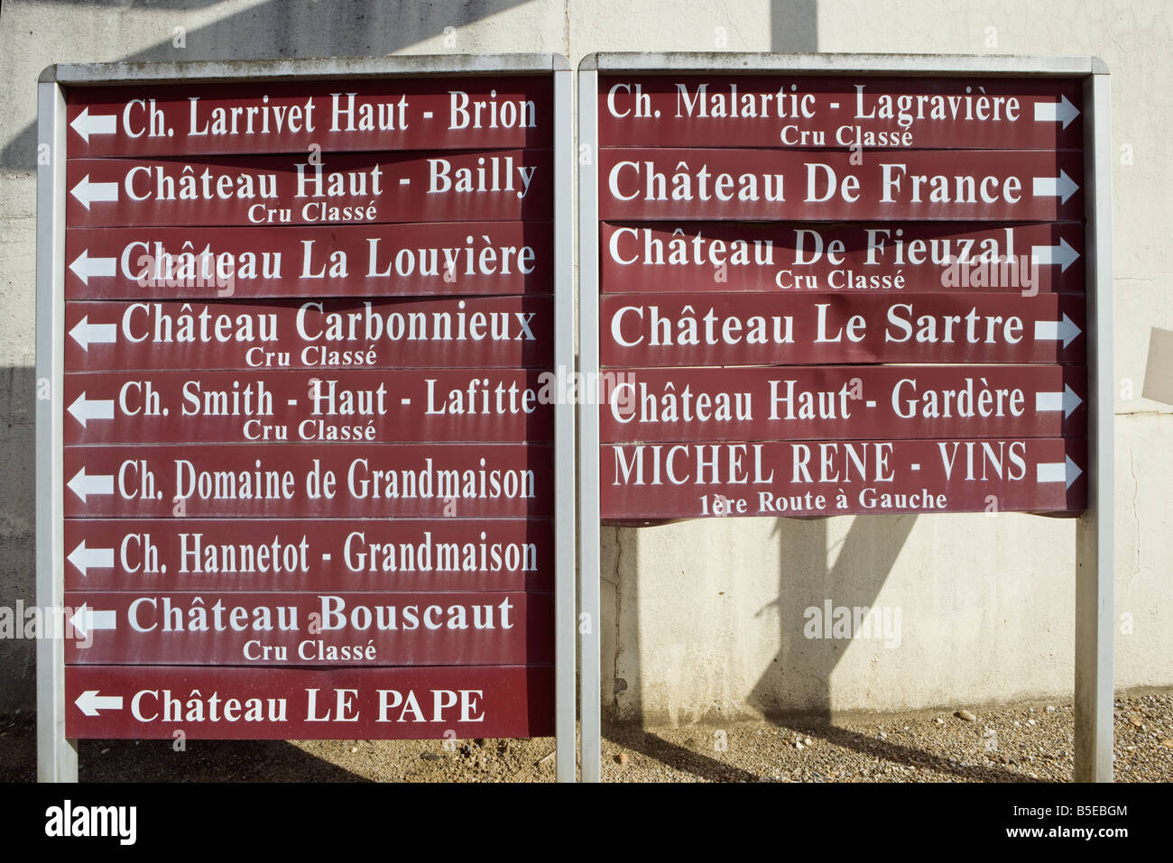 Inscrivez-Bordeaux France signalisation vignoble Français Banque D'Images