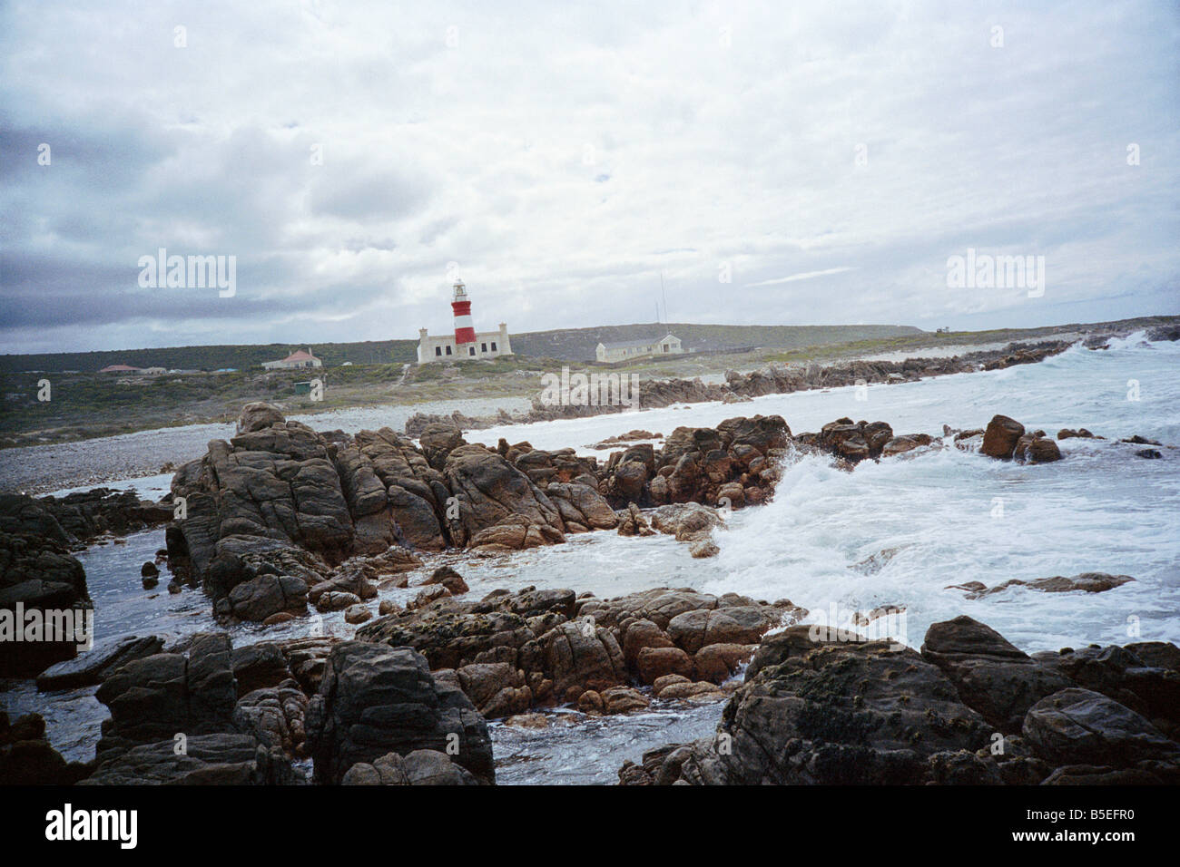 L'Afrique du Sud, Western Cape, phare de cap Agulhas Banque D'Images