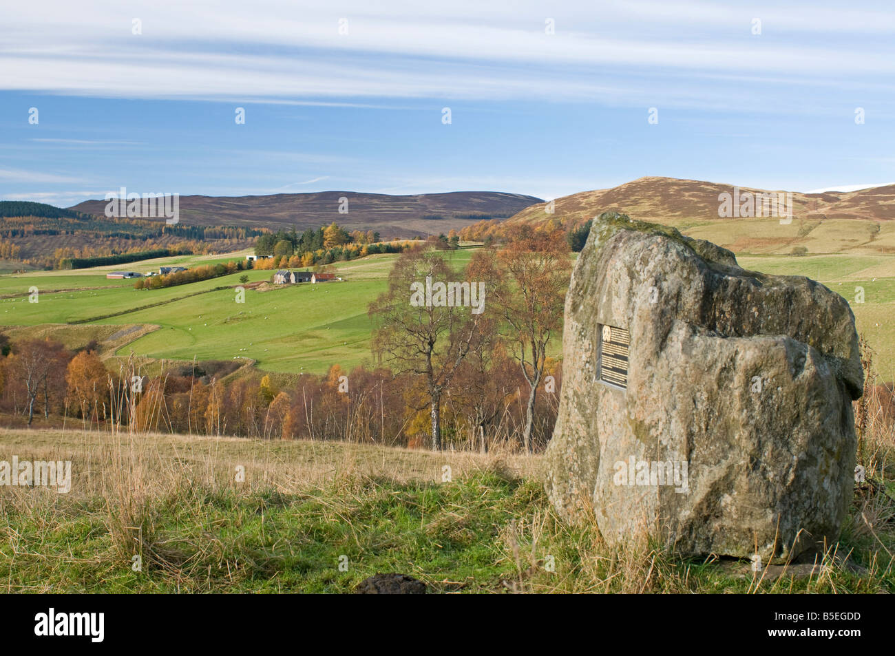 Pierre commémorative Glen Blair Atholl aile SCO 1120 Perthshire Pitlochry Banque D'Images