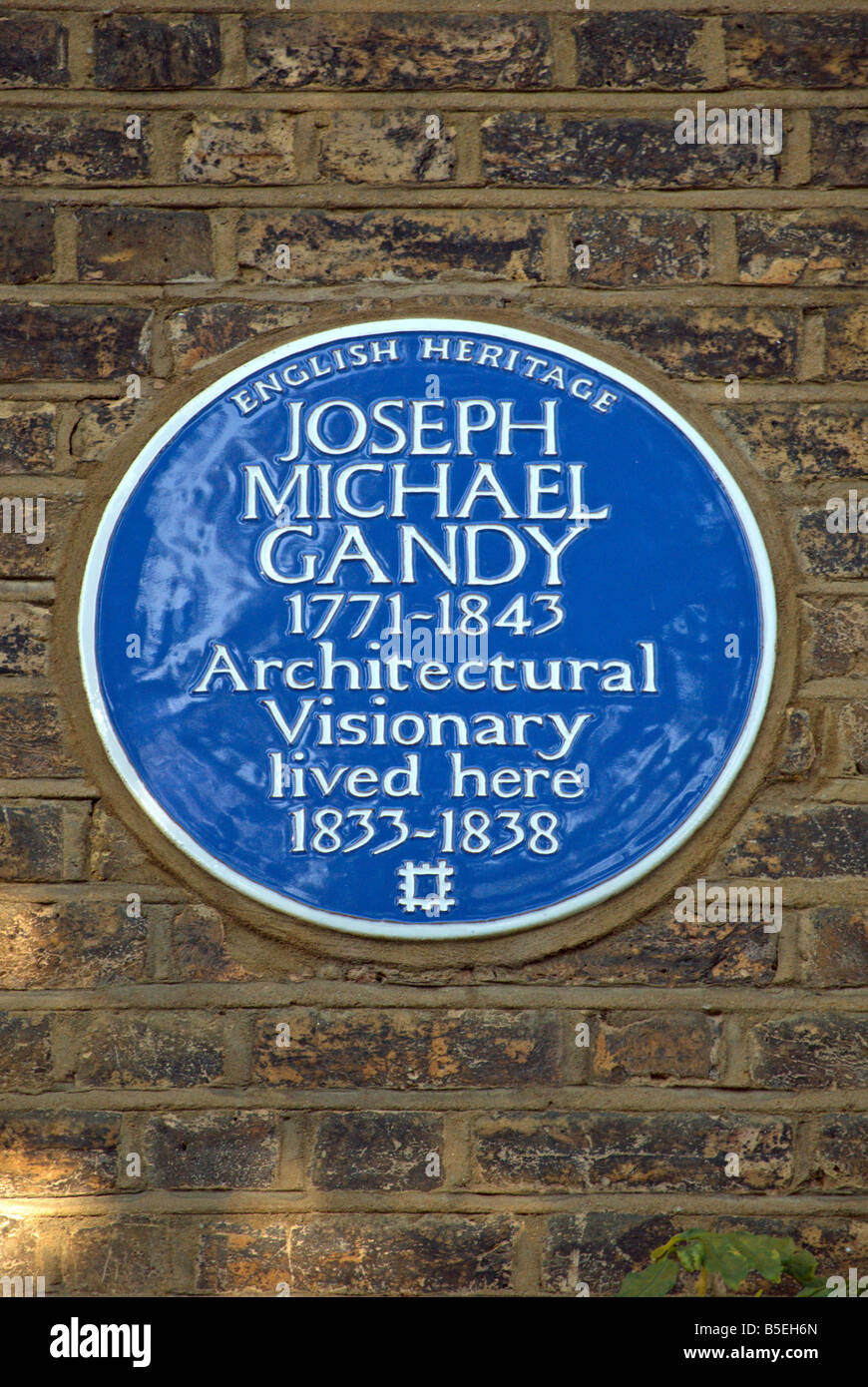 English Heritage blue plaque marquant l'ancienne résidence de l'architecte et artiste joseph michael gandy, à Chiswick, Londres, Angleterre Banque D'Images