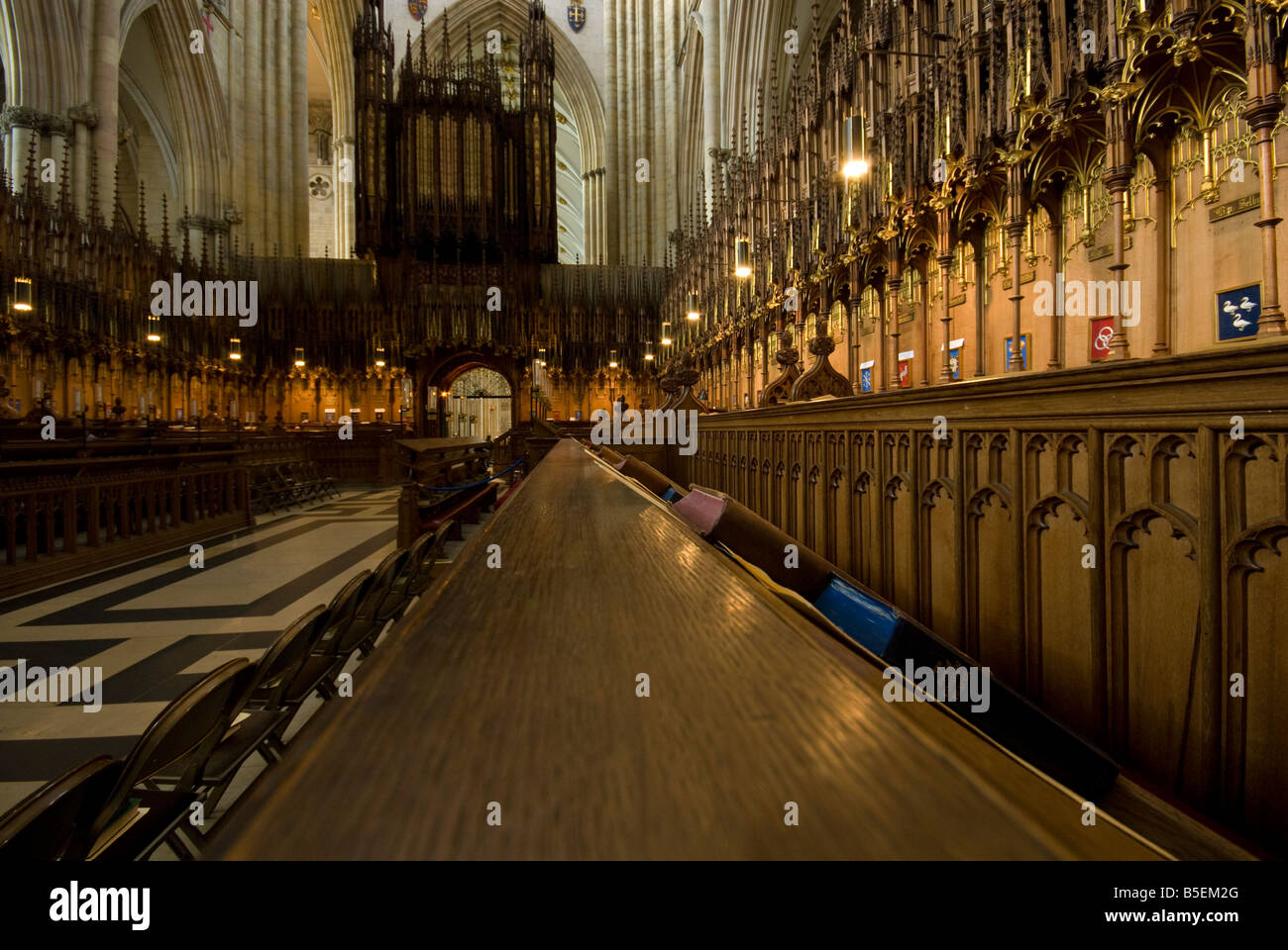 York Minster stalles du choeur Banque D'Images