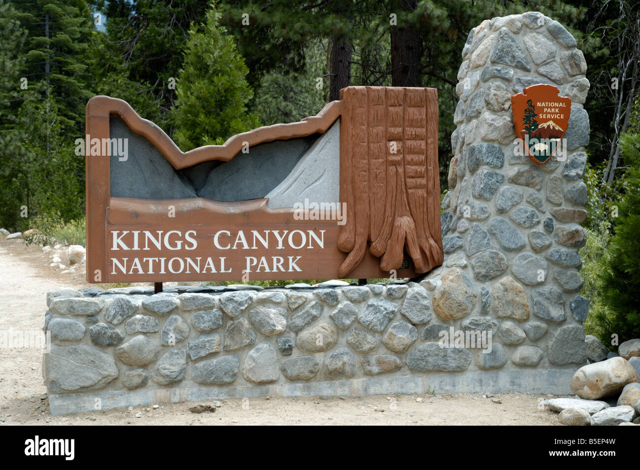Le Parc National Kings Canyon Panneau d'entrée Photo Stock - Alamy