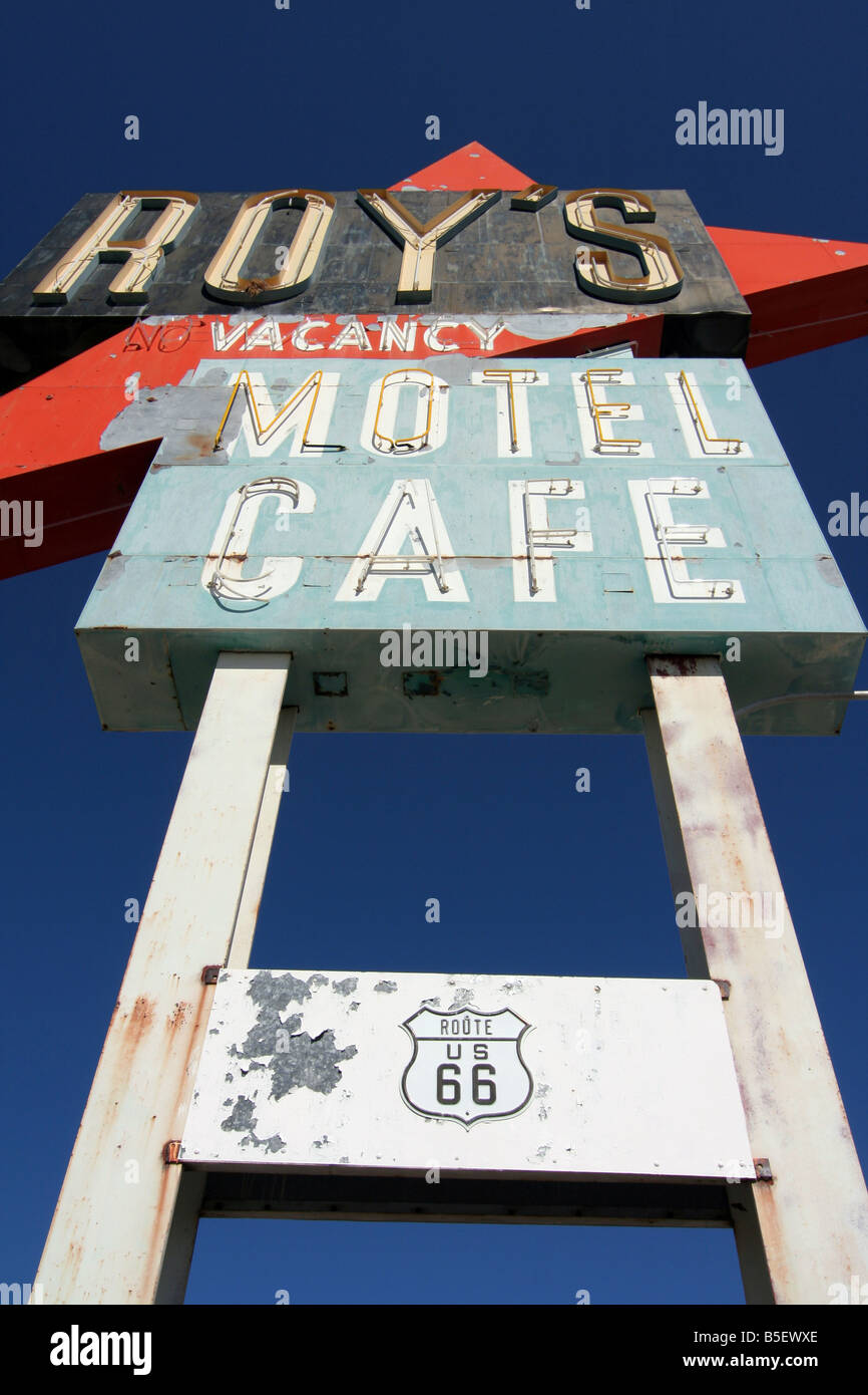 Roy's Motel Café à Amboy, Californie, USA. Sur l'historique Route 66 Banque D'Images