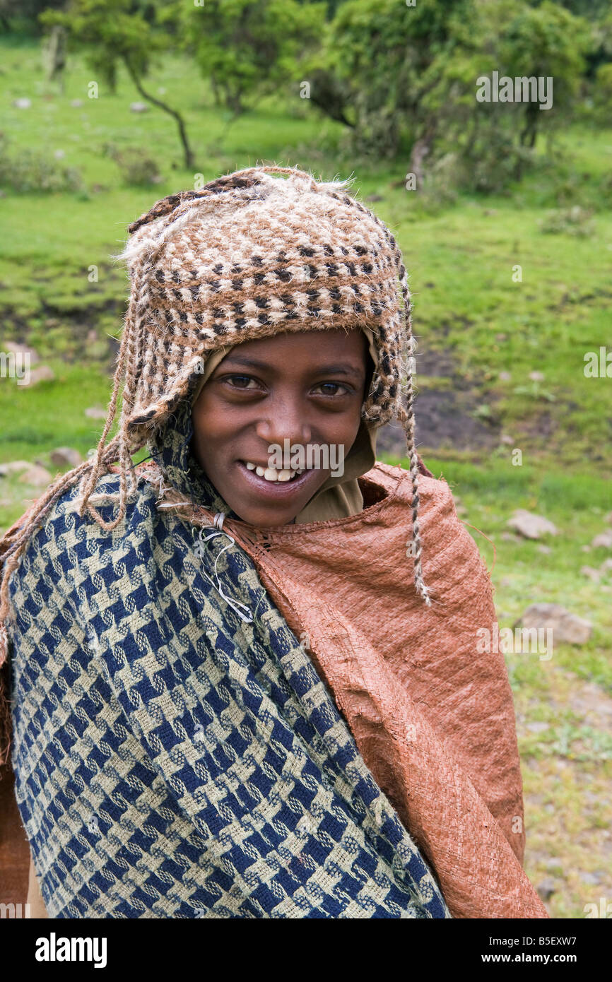 L'Afrique, l'Éthiopie, les hautes terres éthiopiennes, parc national des montagnes du Simien, UNESCO World Heritage Site - Portrait Banque D'Images