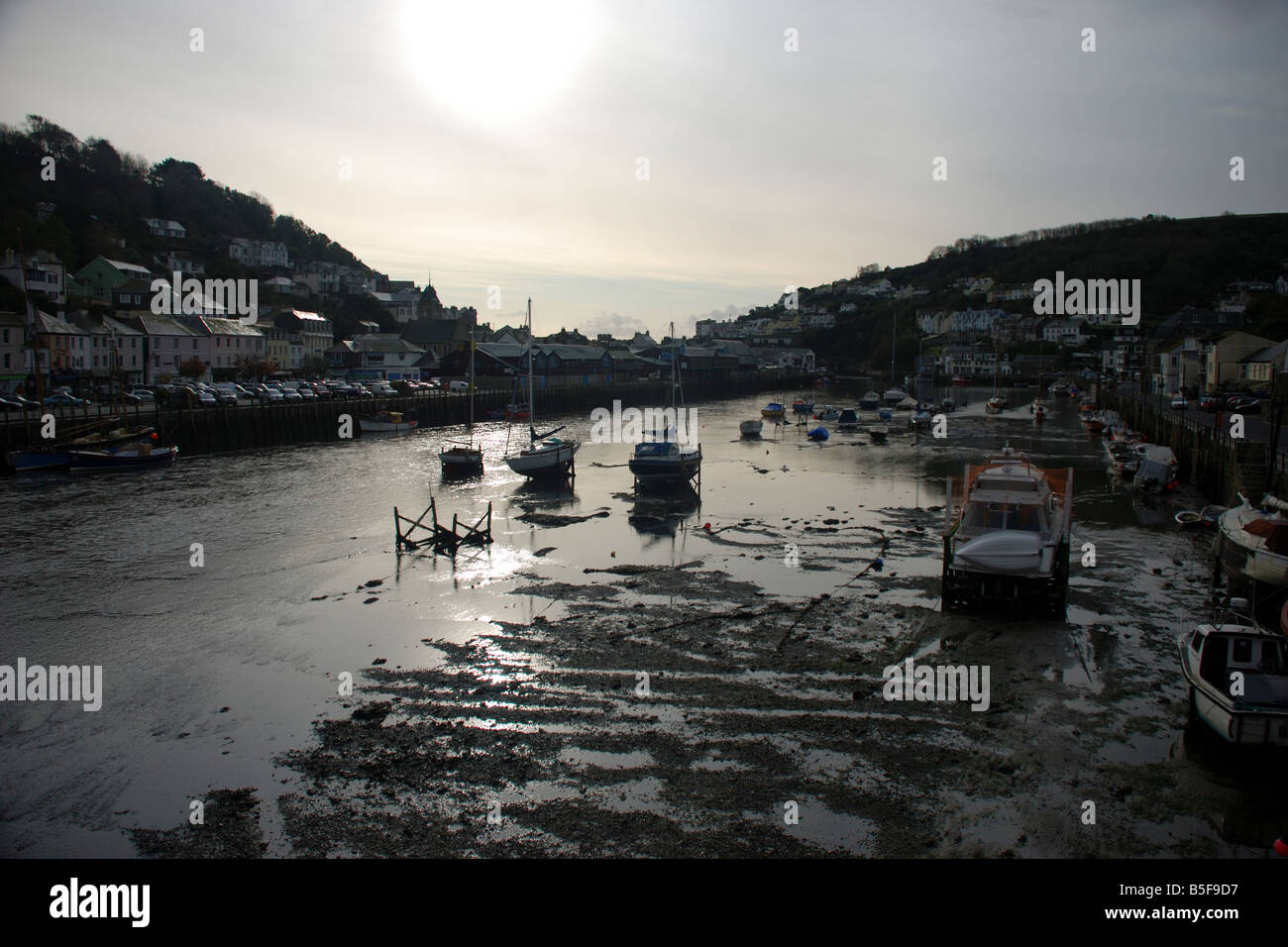 Quai des bateaux au large de West Looe Banque D'Images