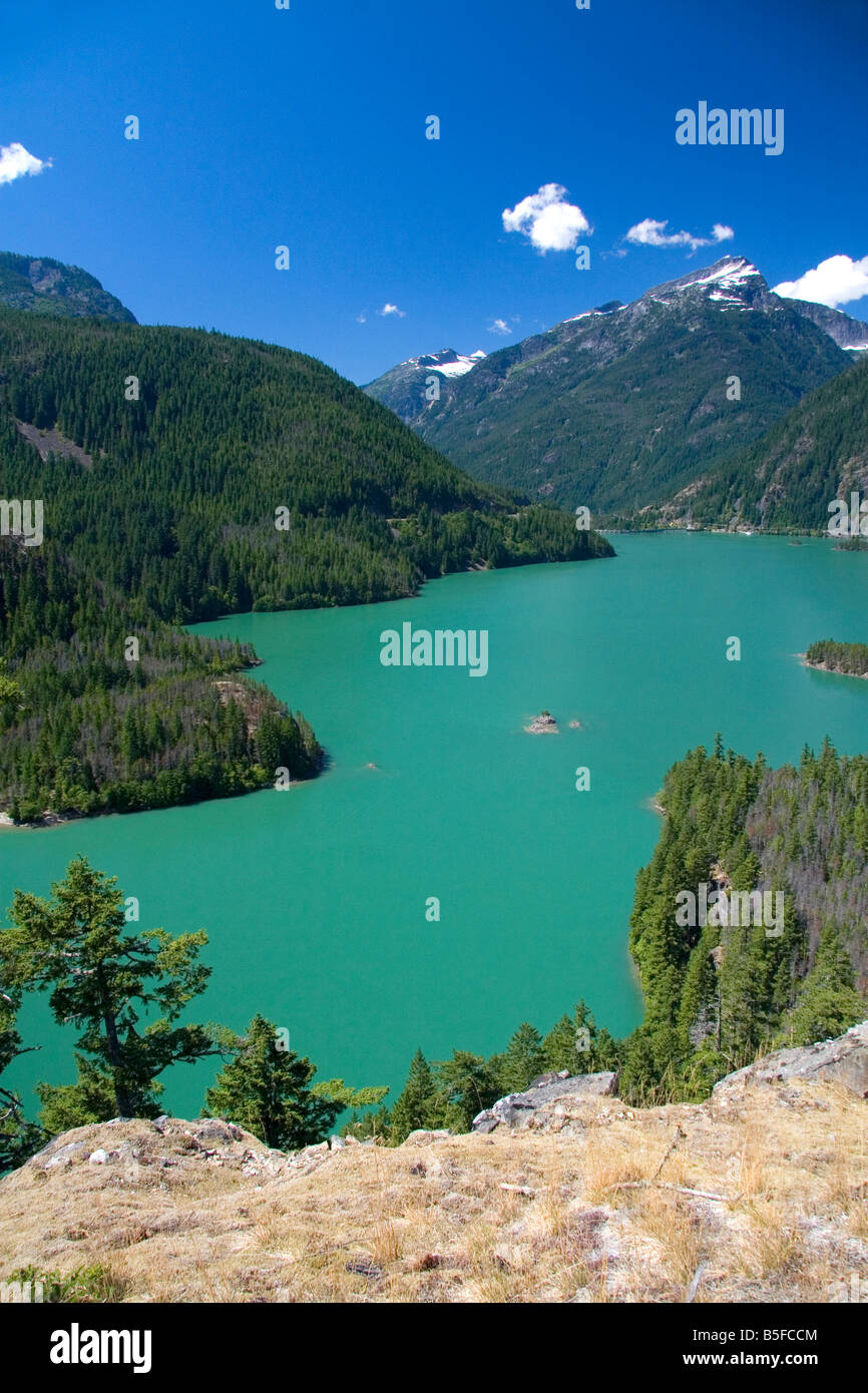 Diablo Lake dans le Nord de la chaîne des Cascades Washington Banque D'Images