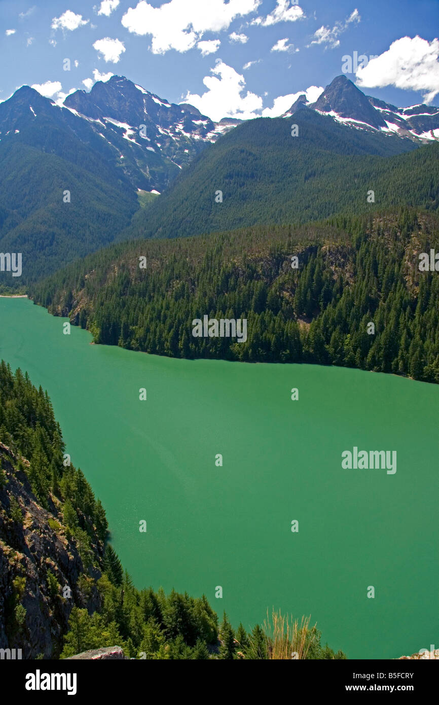 Diablo Lake dans le Nord de la chaîne des Cascades Washington Banque D'Images