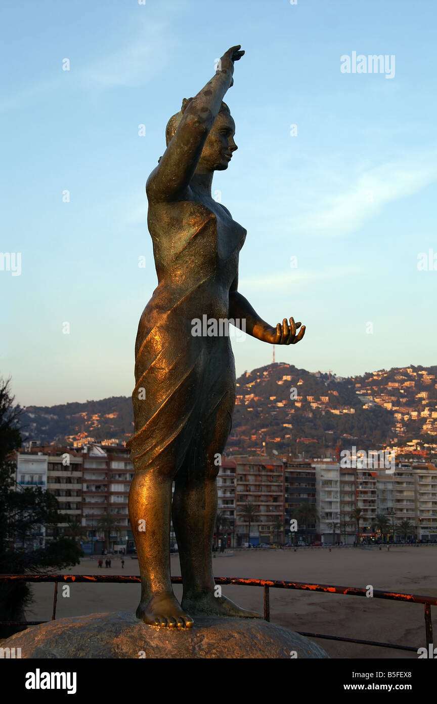 Monument à la femme de pêcheur, Lloret de Mar Banque D'Images