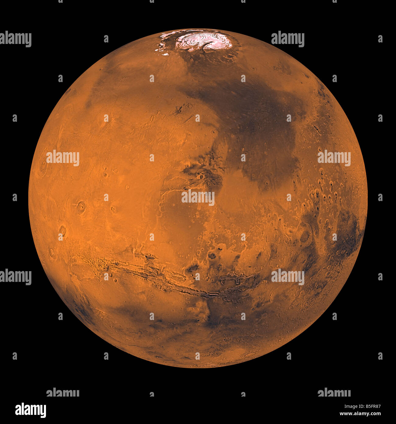 Vue globale d'une couleur de Mars. Banque D'Images