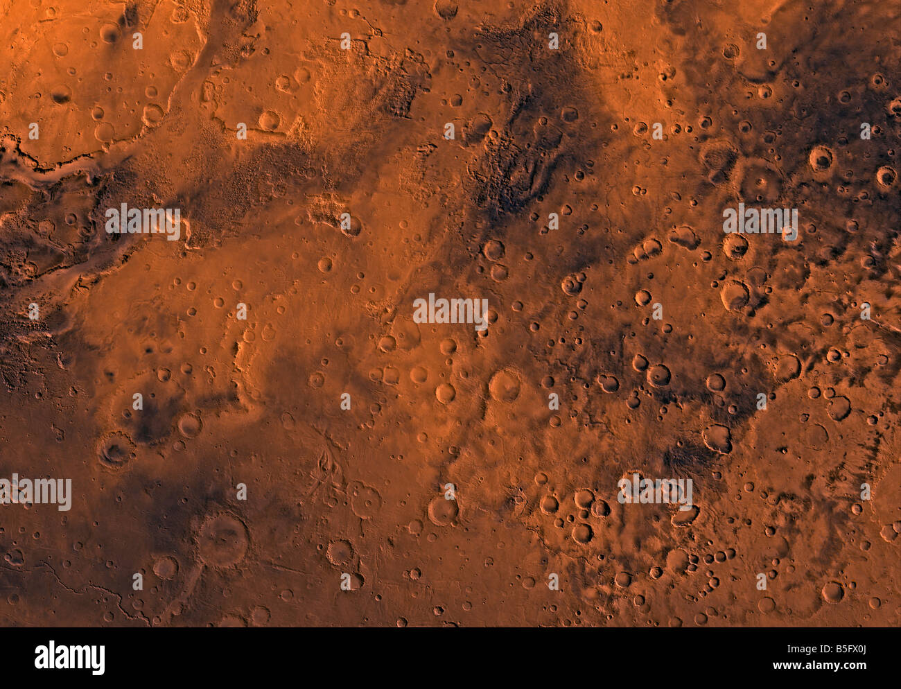 Région de Sinus Margaritifer de Mars. Banque D'Images