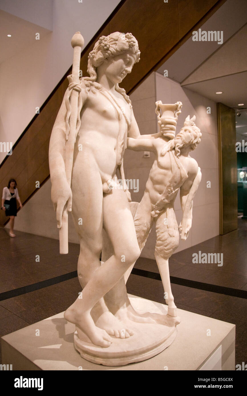 Musée des beaux-Arts de Houston, sculpture de Bacchus, dieu du vin Banque D'Images