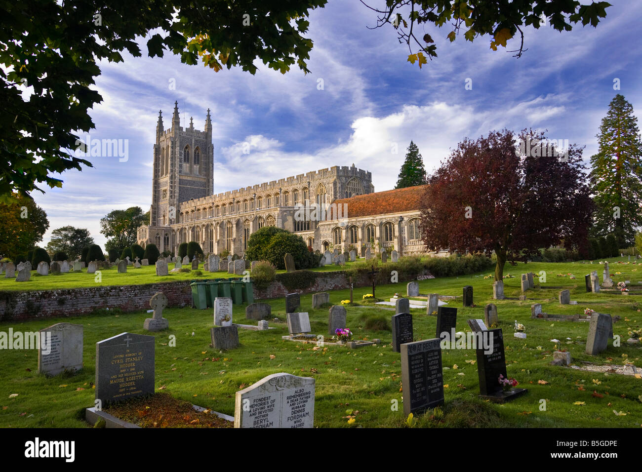 L'église Holy Trinity à long Melford, Suffolk, UK Banque D'Images