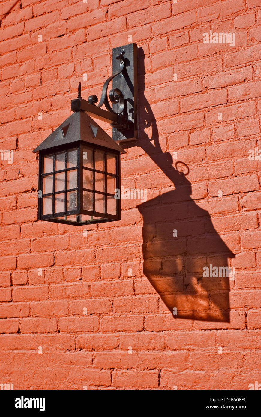 Lampe applique murale, Port Jefferson, NY, USA Banque D'Images
