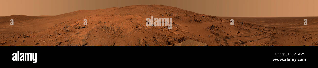 Vue panoramique sur Mars. Banque D'Images