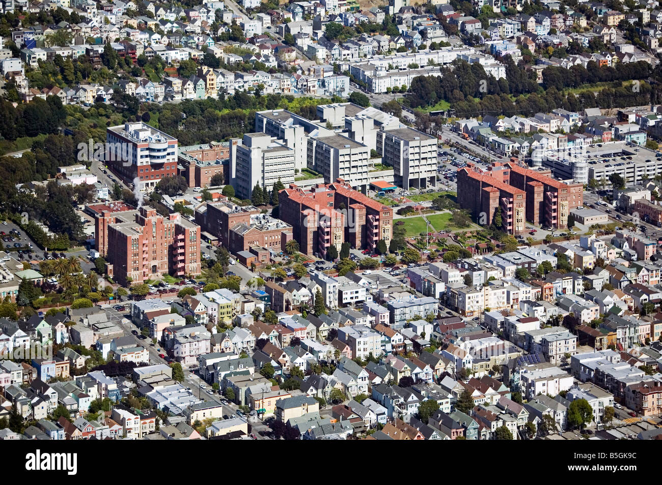 Vue aérienne au-dessus de l'Hôpital général de San Francisco Banque D'Images