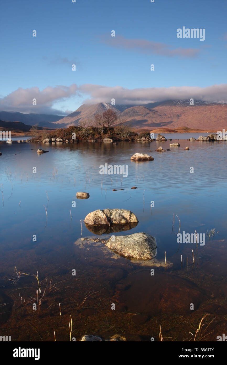 Le Mont Noir et Lochan na h Achlaise Ecosse Rannoch Moor UK Banque D'Images