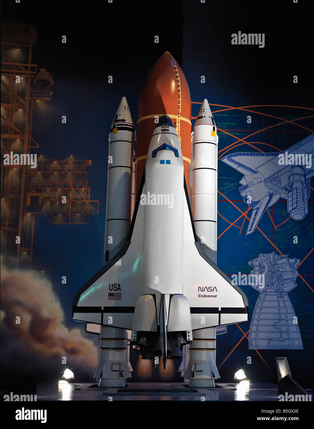 États-Unis, Texas, Houston, centre spatial Houston NASA Johnson Space Center exposition du Challenger Banque D'Images